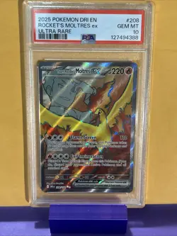 2025 Pokemon DRI EN - Destined Rivals #208 Team Rockets Moltres Ex UR PSA 10 - Image 1