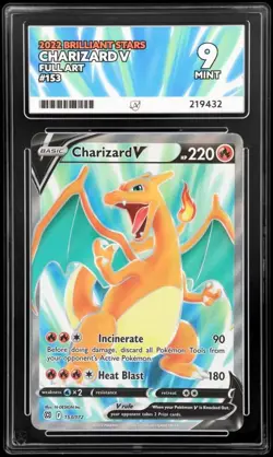 🔹ACE 9 MINT🔹Charizard V 153/172 Holo Full Art🔸Brilliant Stars 2022 Pokemon - Image 1