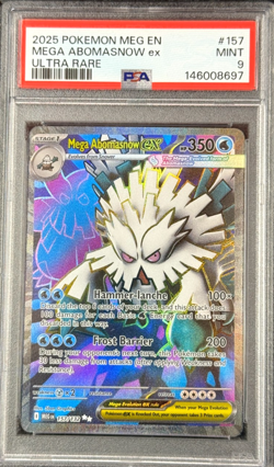 2025 POKEMON MEGA EVOLUTION EN MEGA ABOMASNOW EX ULTRA RARE #157 MINT 💎 PSA 9 - Image 1