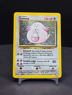 Pokemon TCG Chansey 3/102 Holo Rare Base Set Foil - Image 1