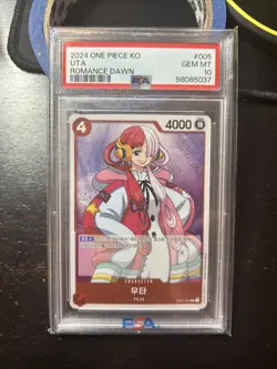 2022 One Piece Romance Dawn Errata UTA PSA 10 GEM KOR R - Image 1