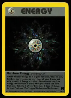 Rainbow Energy 17/82 Unlimited Holo Rare Team Rocket Pokemon Card - Image 1