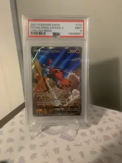 Galarian Zapdos V 174 PSA Mint 9 Chilling Reign Pokemon Card - Image 1
