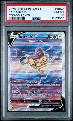 Raikou v Crown Zenith Galarian Gallery Holo Ultra Rare Card GG41/GG70 Psa 10 - Image 3