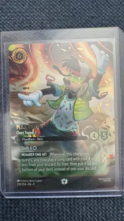 Disney Lorcana Fabled MAX GOOF CHART TOPPER ENCHANTED 230/204 Foil Rare - Image 1