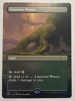 Llanowar Wastes MTG The Brothers War Borderless Non Foil 299 Near Mint - Image 1