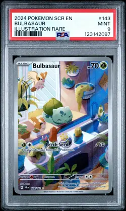 2024 POKEMON SCR EN-STELLAR CROWN ILLUSTRATION RARE #143 BULBASAUR PSA 9 - Image 1