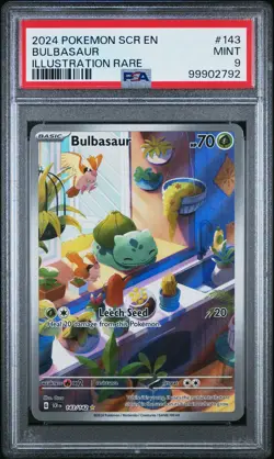 2024 POKEMON SCR EN-STELLAR CROWN ILLUSTRATION RARE #143 BULBASAUR PSA 9 - Image 1
