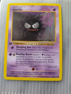 Pokemon Gastly 1st Edition Shadowless Card 1999 NM 50/102 - Image 1