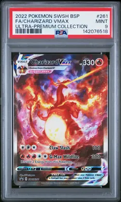 2022 POKEMON SWSH BLACK STAR PROMO #261 FULL ART/CHARIZARD VMAX PSA 9 - Image 1