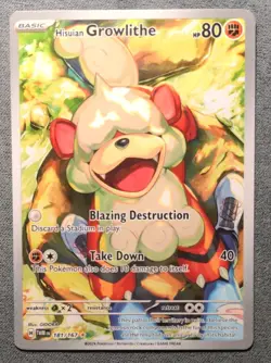 Pokemon English - Twilight Masquerade - Hisuian Growlithe 181/167 - NM/M - Image 1