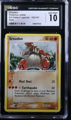 CGC 10 GEM MINT Groudon 102/101 Holo 2004 Pokemon EX Hidden Legends - Image 1