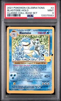 2021 POKEMON CELEBRATIONS CLASSIC COLL #2 BLASTOISE-HOLO PSA 9 - Image 1