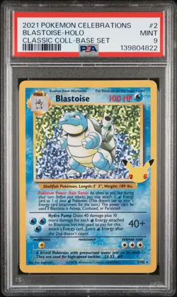 2021 POKEMON CELEBRATIONS CLASSIC COLL #2 BLASTOISE-HOLO PSA 9 - Image 1