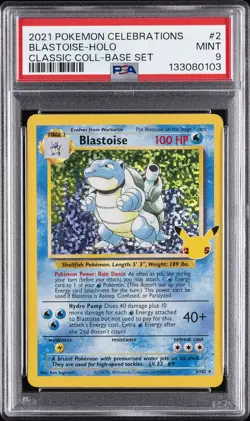2021 POKEMON CELEBRATIONS CLASSIC COLL #2 BLASTOISE-HOLO PSA 9 - Image 1