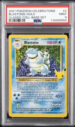 2021 POKEMON CELEBRATIONS CLASSIC COLLECTION #2 BLASTOISE-HOLO PSA 9 - Image 1