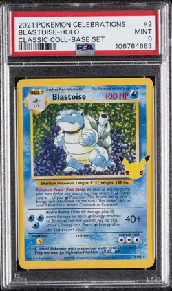 2021 POKEMON CELEBRATIONS CLASSIC COLLECTION #2 BLASTOISE-HOLO PSA 9 - Image 1