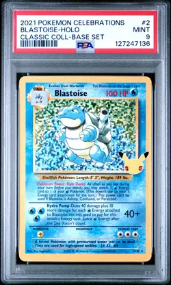 2021 POKEMON CELEBRATIONS CLASSIC COLLECTION #2 BLASTOISE-HOLO PSA 9 - Image 1