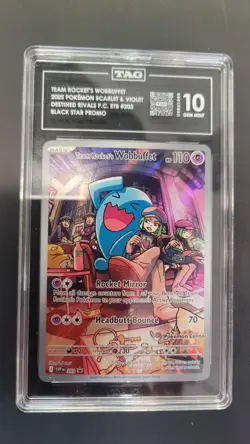 Team Rocket's Wobbuffet POKEMON CENTER SVP 203 TAG 10 Black Star Promo - Image 1
