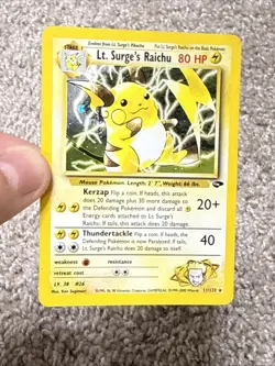 Pokemon Lt. Surge's Raichu 11/132 Gym Challenge Holo - Image 2