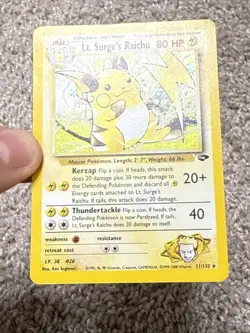 Pokemon Lt. Surge's Raichu 11/132 Gym Challenge Holo - Image 3