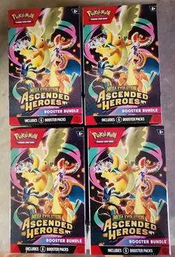 Pokemon TCG: Mega Evolution-Ascended Heroes Booster Bundle x4 IN HAND - Image 1