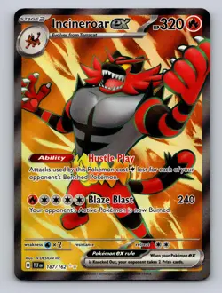 INCINEROAR EX 187/162 ULTRA RARE TEMPORAL FORCES POKEMON NM - Image 1