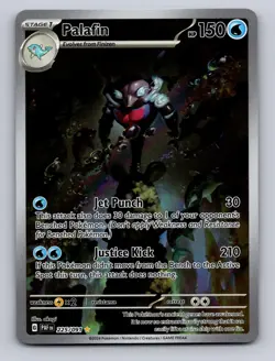 PALAFIN 225/091 ILLUSTRATION RARE PALDEAN FATES POKEMON NM - Image 1