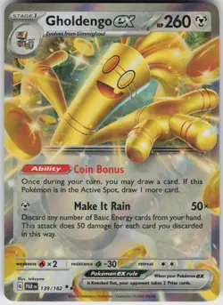 Gholdengo ex 139/182 Double Rare Paradox Rift Pokemon Near Mint - Image 1