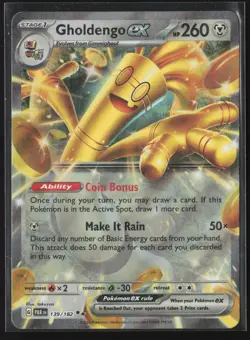 Gholdengo ex 139/182 Double Rare Paradox Rift Pokemon Holo Lightly Played - Image 1