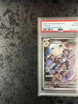 2025 POKEMON MEGA EVOLUTION EN STEELIX ILLUSTRATION RARE #150 NM-MT PSA 8 - Image 3
