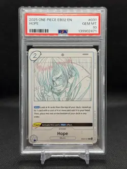2025 One Piece English EB02-031 Hope PSA 10 GEM MINT - Image 1