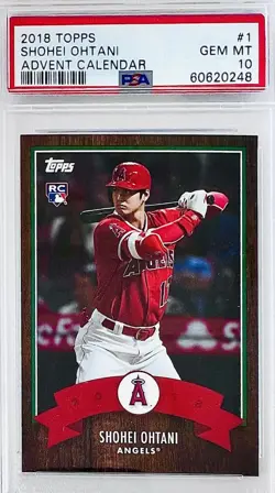 2018 Topps Advent Calendar Shohei Ohtani RC Card #1 SP Rookie Card PSA 10 💎 - Image 1