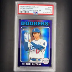 2024 Topps Heritage Shohei Ohtani #371 Chrome Purple Refractor PSA 10 GEM MINT - Image 1