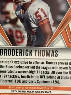 2025 Panini Phoenix Broderick Thomas GOLD Phoenix /10 Buccaneers SP - Image 2