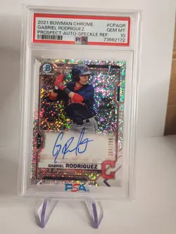 Gabriel Rodriguez 2021 Bowman Chrome 1st Speckle Auto /299 Refractor PSA 10 SP - Image 1