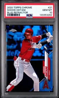 2020 Topps Chrome Shohei Ohtani #21 Blue Refractor /150 PSA 10 GEM MINT POP 11 - Image 1