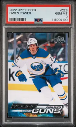 2022-23 Upper Deck #228 - Owen Power YOUNG GUNS PSA 10 - Buffalo Sabres - Image 1