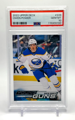 2022-23 Upper Deck #228 - Owen Power YOUNG GUNS PSA 10 - Buffalo Sabres - Image 3