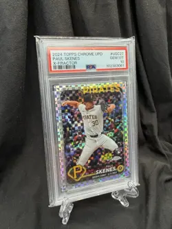 2024 Topps Chrome UPD Paul Skenes X-Fractor Rookie Debut RC USC27 PSA 10 GEM MT - Image 1