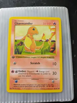 Pokemon Charmander 1st Edition Shadowless Card 46/102 - Image 1