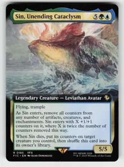 SIN, UNENDING CATACLYSM (EXTENDED ART) 185 R COMMANDER: FINAL FANTASY MTG NM - Image 2