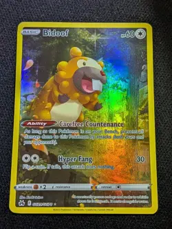 Bidoof GG29/GG70 Holo Crown Zenith Galarian Gallery Pokemon Card TCG - Image 1