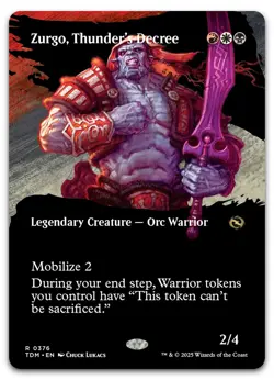 Zurgo, Thunder's Decree (Borderless) #376 (NM) Tarkir Dragonstorm TDM Magic MTG - Image 1