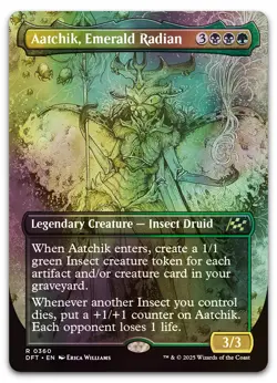 Aatchik, Emerald Radian (Borderless) #360 (Foil) (NM) Aetherdrift DFT Magic MTG - Image 1