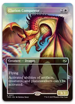 Clarion Conqueror (Borderless) #377 (Foil) (NM) Tarkir Dragonstorm TDM Magic MTG - Image 1