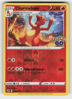 CHARMELEON 009/078 REVERSE HOLO UC POKEMON GO POKEMON NM - Image 2