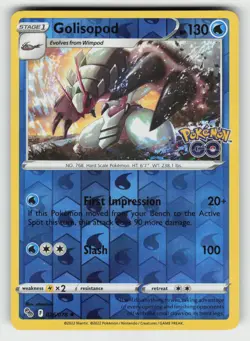 GOLISOPOD 026/078 REVERSE HOLO R POKEMON GO POKEMON NM - Image 2