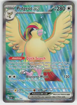 PIDGEOT EX 217/197 ULTRA RARE OBSIDIAN FLAMES POKEMON NM/M - Image 2