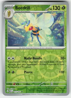 Beedrill 015/165 Reverse Holo Rare 151 Pokemon NM - Image 1